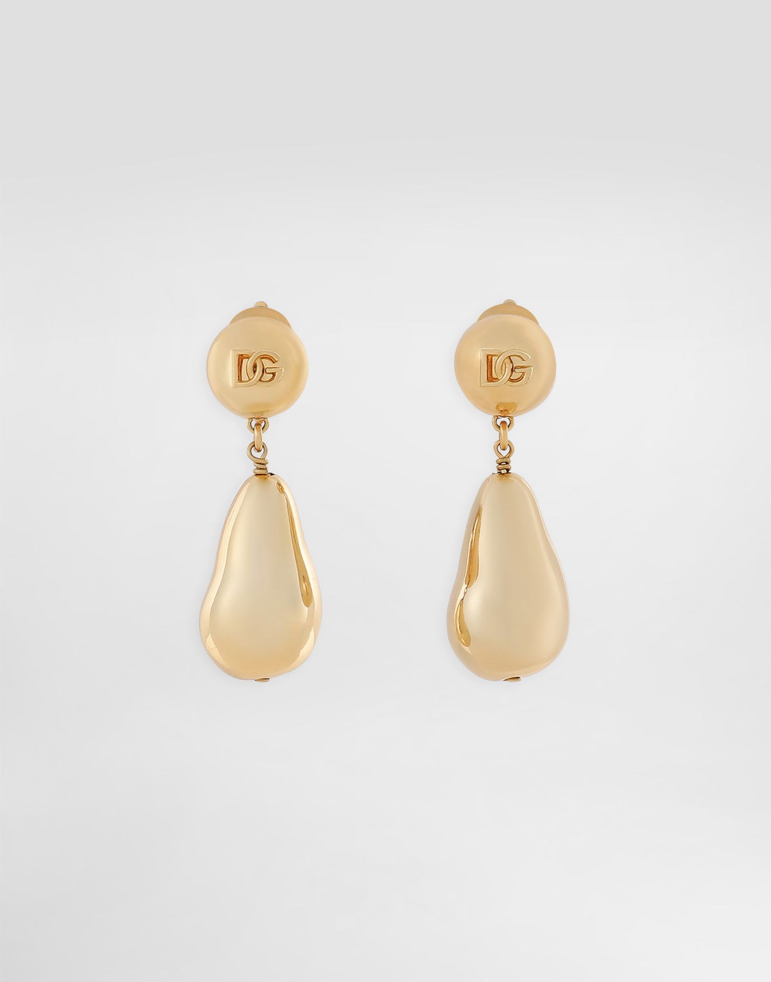Øreringe Dolce & Gabbana Dolce & Gabbana Teardrop Earrings with DG Logo Gul | WER2Y1W1111ZOO00, 0