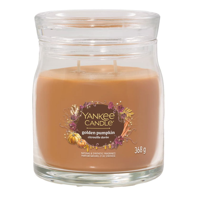 Stearinlys Yankee Candle Signature Medium Jar 2 Wicks Golden Pumpkin Natural & Synthetic Fragrance 368 g Orange | 43499