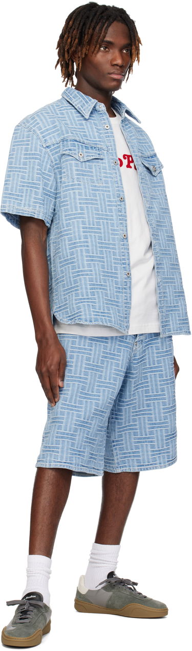 Skjorte KENZO Kenzo Paris 'KENZO Weave' Relaxed Denim Shirt Blå | FF55DC1026J4, 3