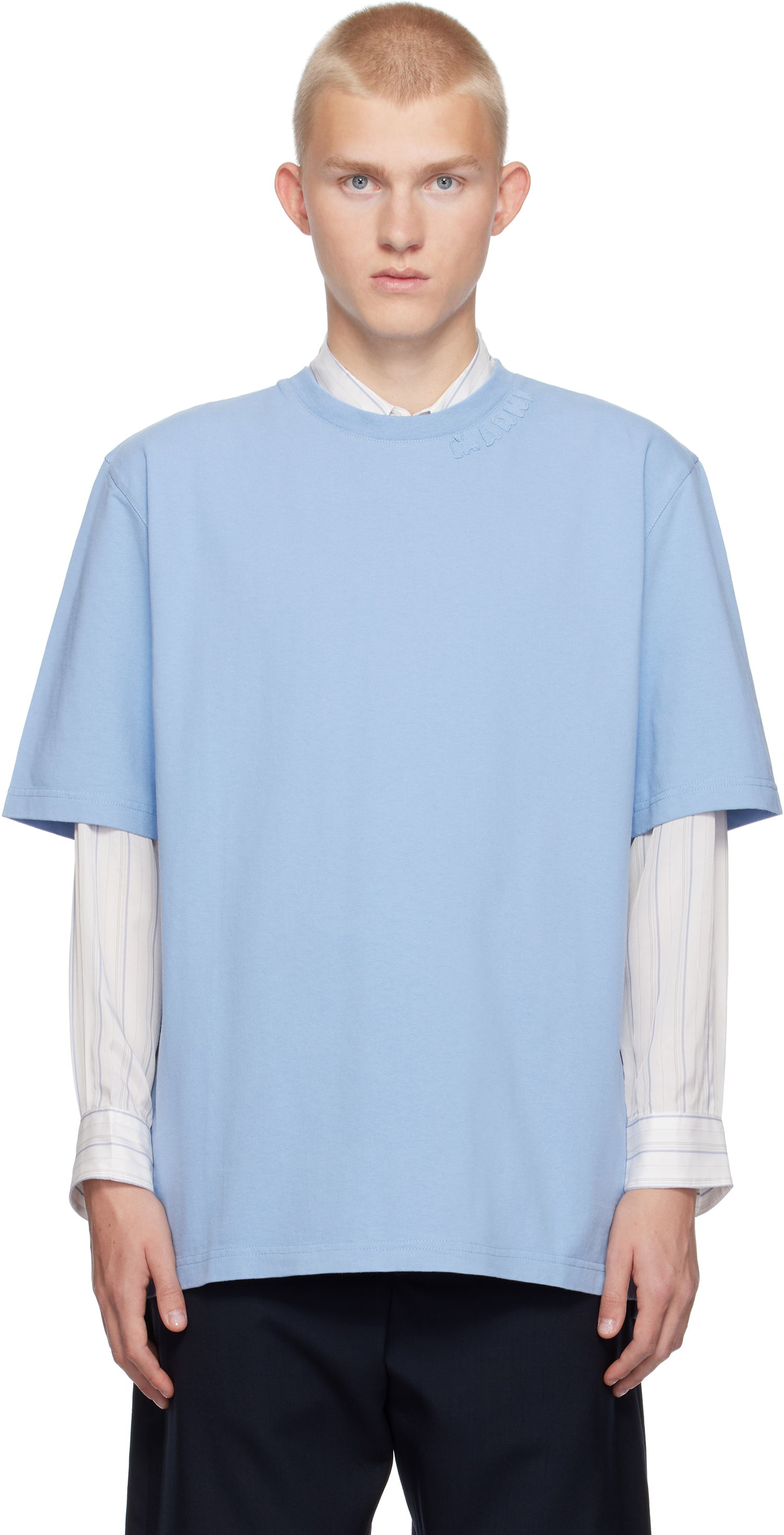 T-shirt Marni Oversized T-shirt Blå | HUMU0287X0 UTC406, 0