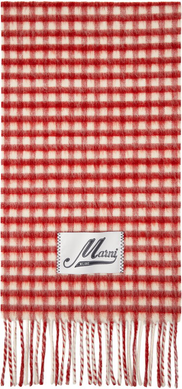 Tørklæde Marni Marni Double Check Mohair Scarf Rød | SCMC0133Y0 UAW045, 0