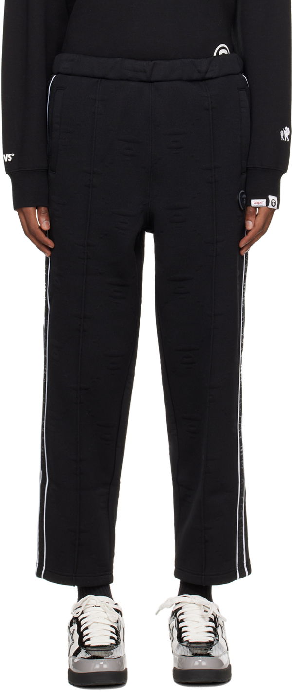 Joggingbukser AAPE by A Bathing Ape AAPE by A Bathing Ape Jacquard Sweatpants Sort | AAPPTMA644XXLBKX