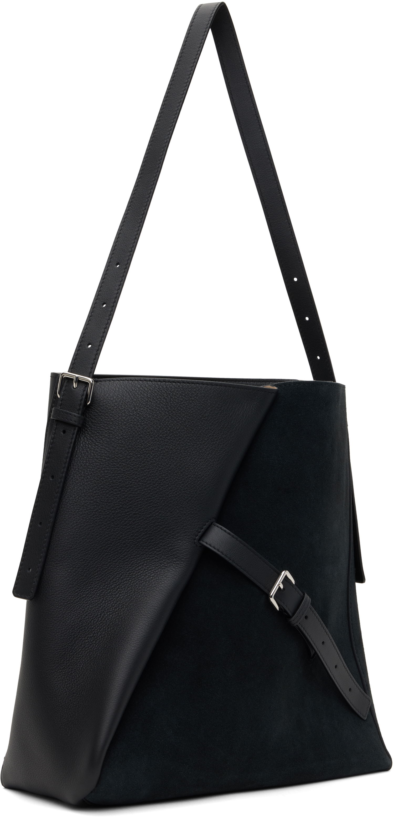 Skuldertaske Marni Marni Reverse Leather and Suede Tote Sort | SBMP0190U2 P8199, 1