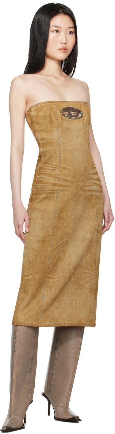 Kjole Diesel Denim Midi Tube Dress Brun | A15899 0AJET, 3