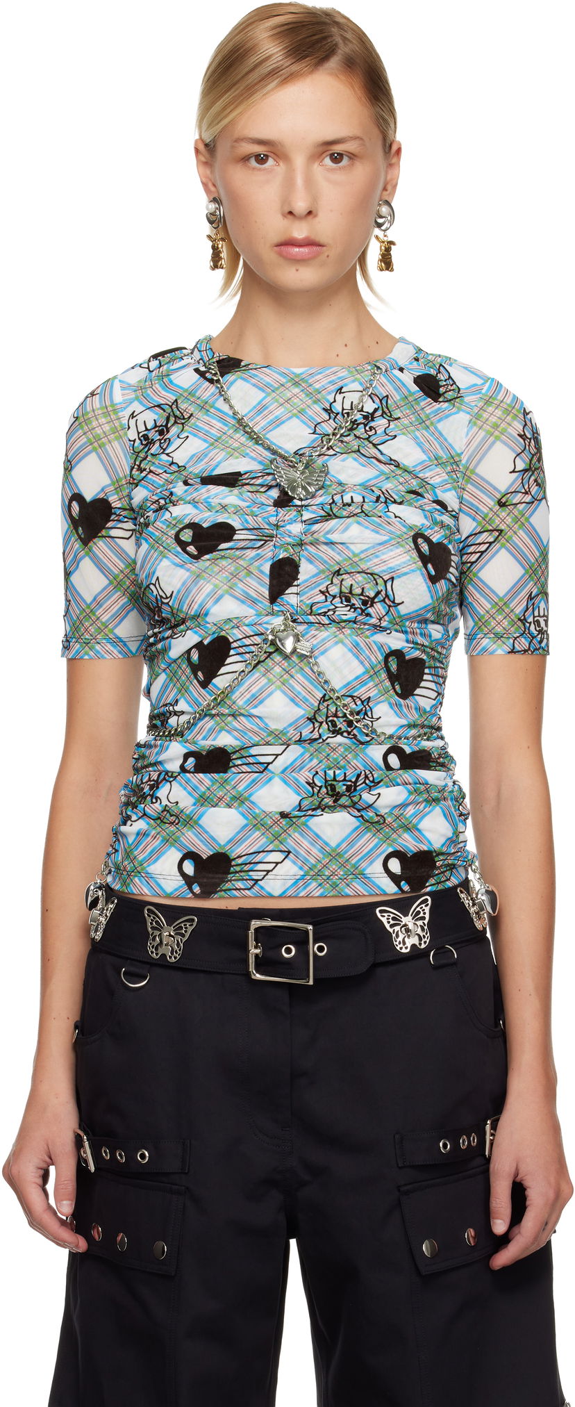 T-shirt Chopova Lowena Chopova Lowena Sonicscape Mesh Short Sleeve T-shirt Flerfarvet | 2330