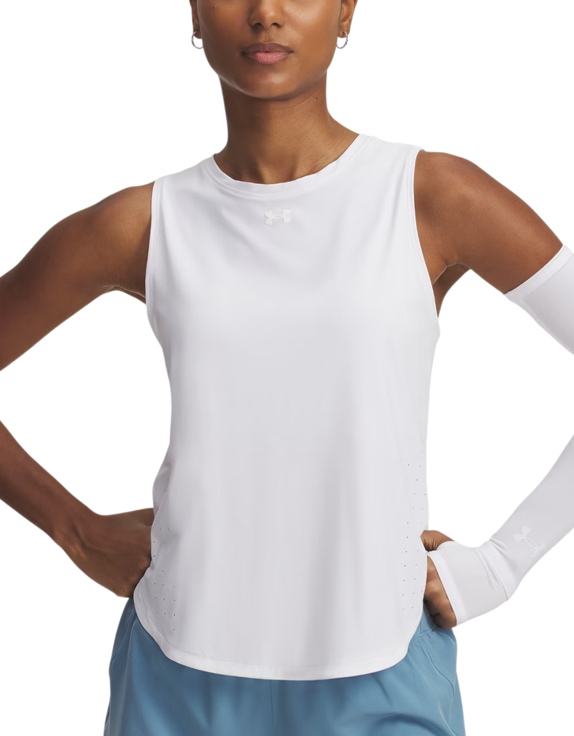 Tanktop Under Armour Under Armour UA Launch Elite Tank Top Hvid | 1389563-101