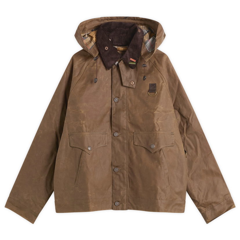 Jakke Levi's Levi's X Barbour Spey Hooded Waxed Jacket with Cord Collar Brun | 008GK-0005