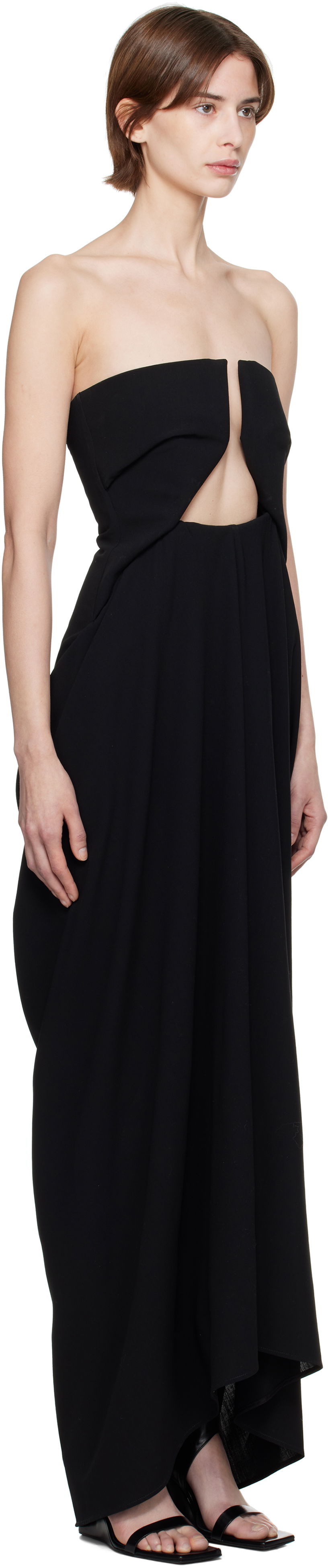 Kjole Rick Owens Rick Owens Hollywood Amphora Prong Maxi Dress Sort | RP01E7547 WLP, 1