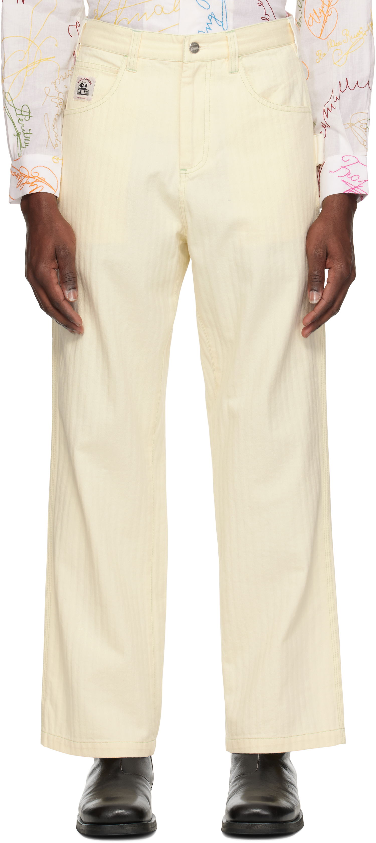 Jeans Bode Bode Greenskeeper Knolly Brook Trousers Gul | MRS25BT004, 0