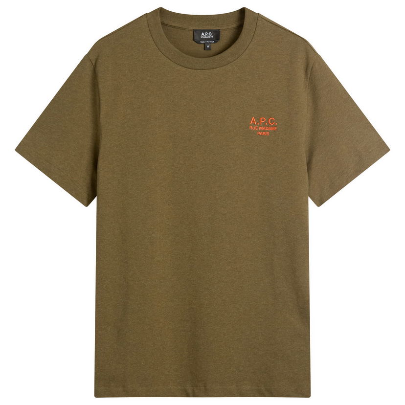 T-shirt A.P.C. Men's Rue Madame Logo T-Shirt, Size Small Grøn | COHBU-M26388-JMG