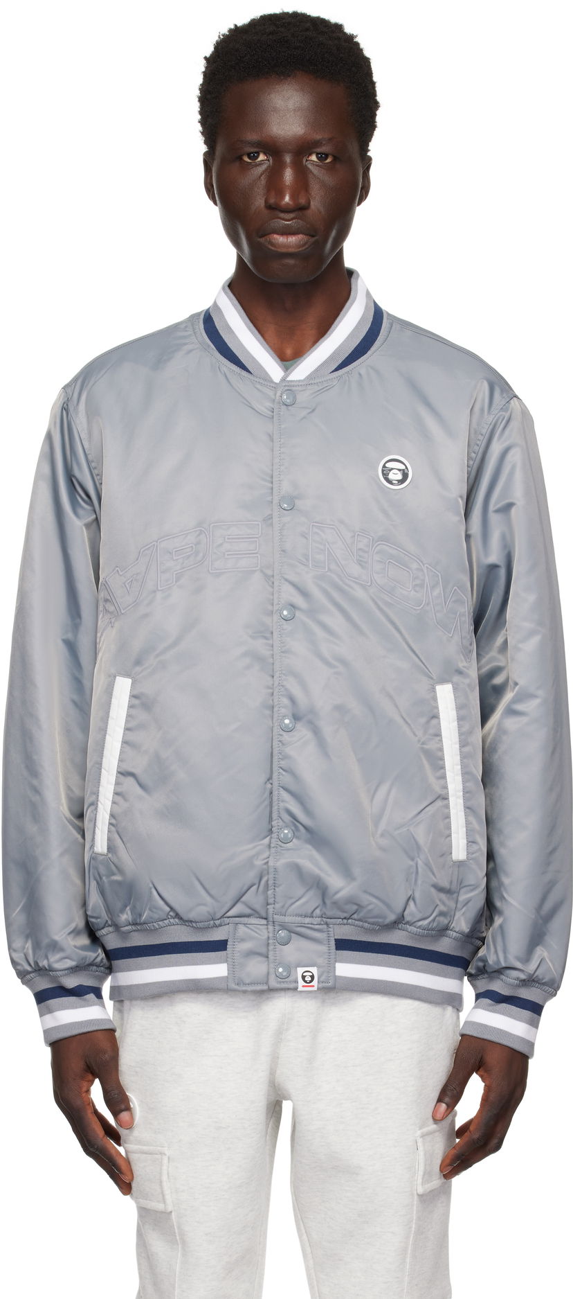 Bomberjakke AAPE by A Bathing Ape AAPE by A Bathing Ape 'AAPE Now' Bomber Jacket Grå | AAPJKM7656XXNGYL