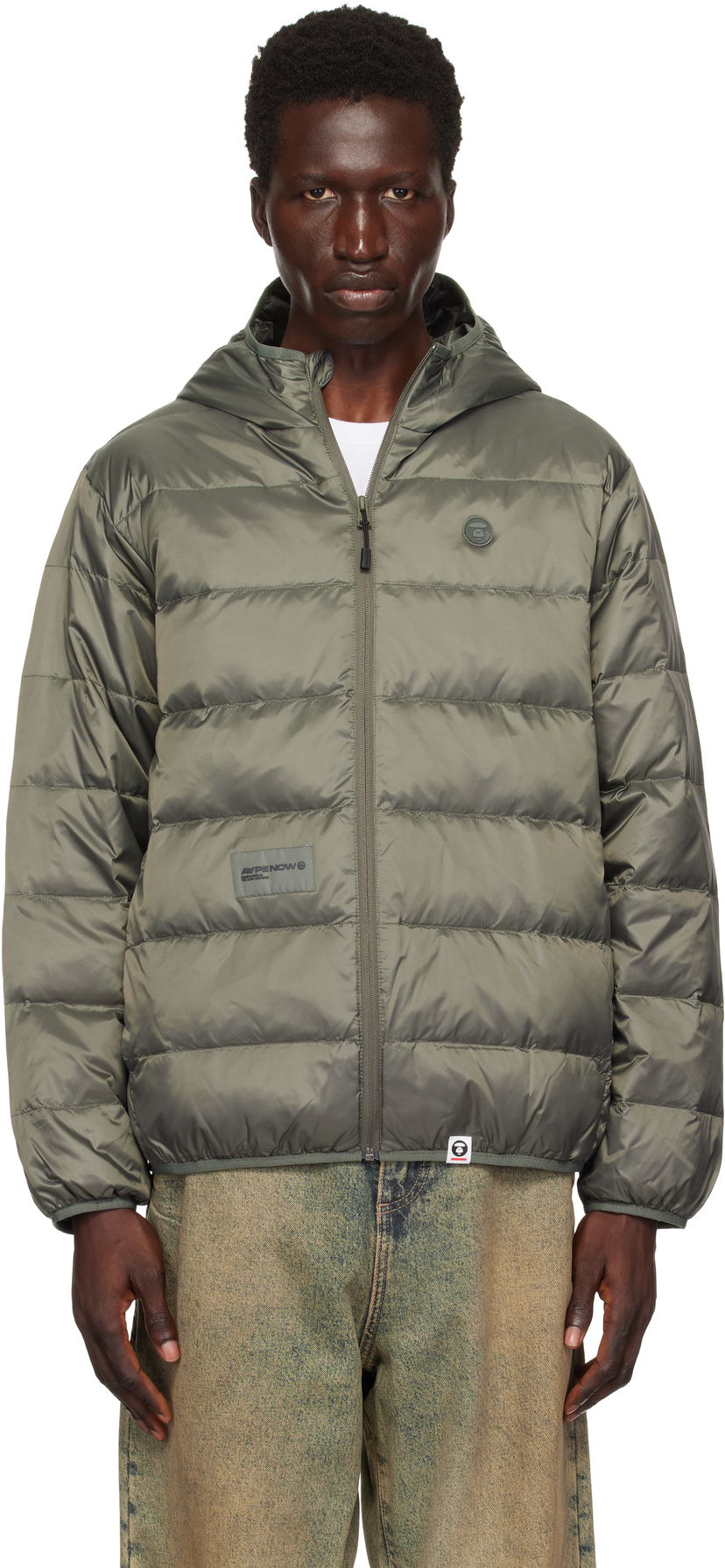 Puffer jakke AAPE by A Bathing Ape AAPE by A Bathing Ape 'AAPE Now' Down Jacket Grøn | AAPDNM7652XXNKHE