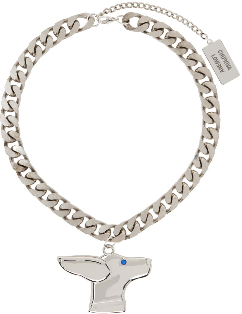 Halskæde Chopova Lowena Silver Chain Dog Pendant Necklace Metalisk | 6522