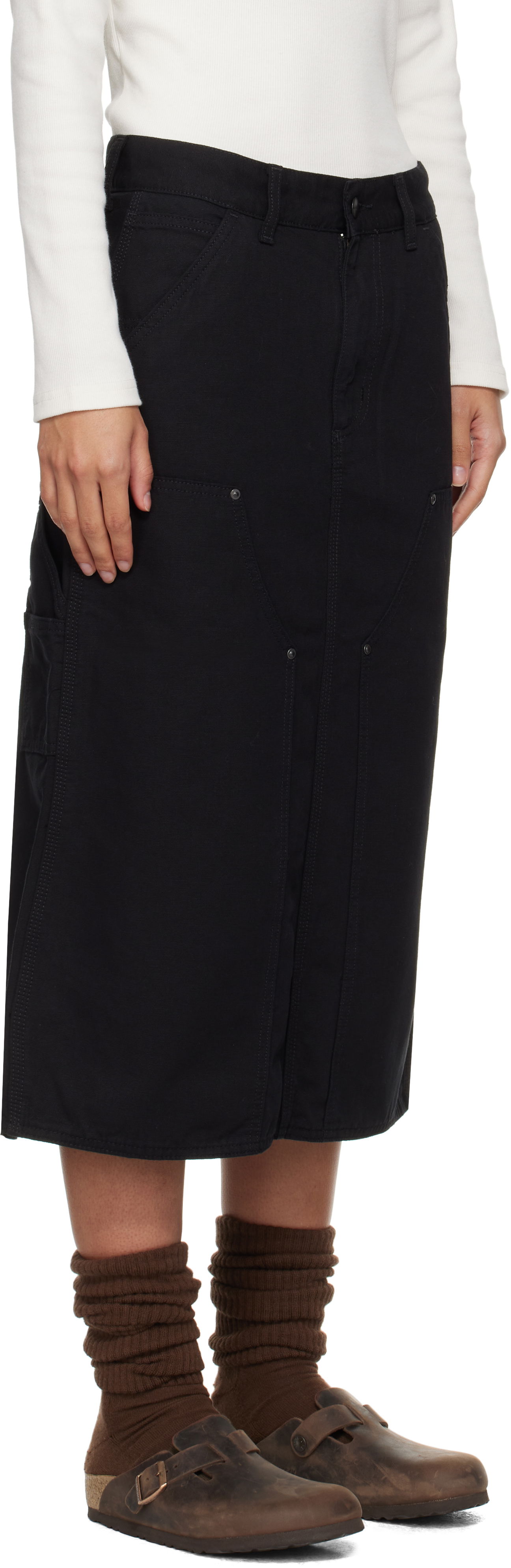 Nederdel Carhartt WIP Double Knee Midi Skirt Sort | I033773 8902, 1