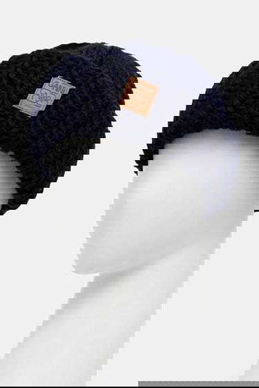 Beanie GANNI Graphic Wool Hand Knit Beanie Mørkeblå | A7171, 1