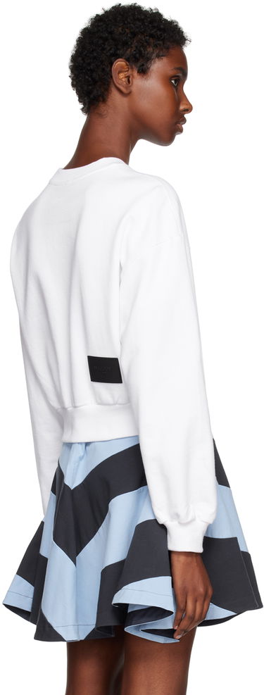 Sweatshirt We11done Cropped Graphic Sweatshirt Hvid | WD-TS3-22-860-W-WH, 2