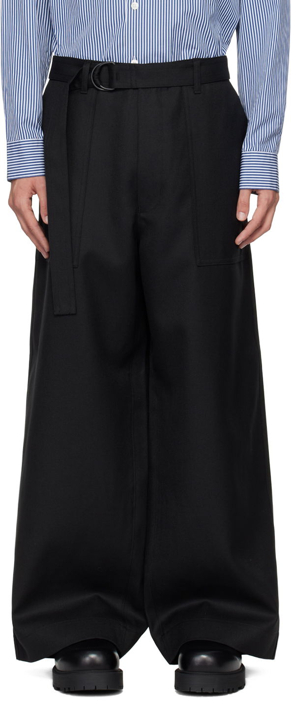 Bukser Comme des Garçons Homme Black Wool Trousers Sort | HN-P005-051