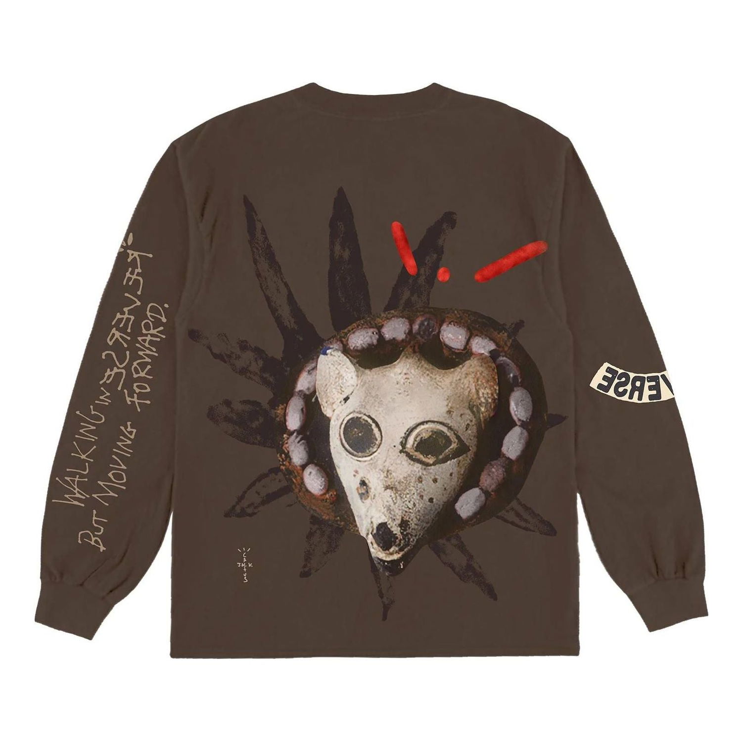 T-shirt Cactus Jack by Travis Scott Travis Scott Reverse Jack Long Sleeve Tee Brun | CJFN-SS84, 0