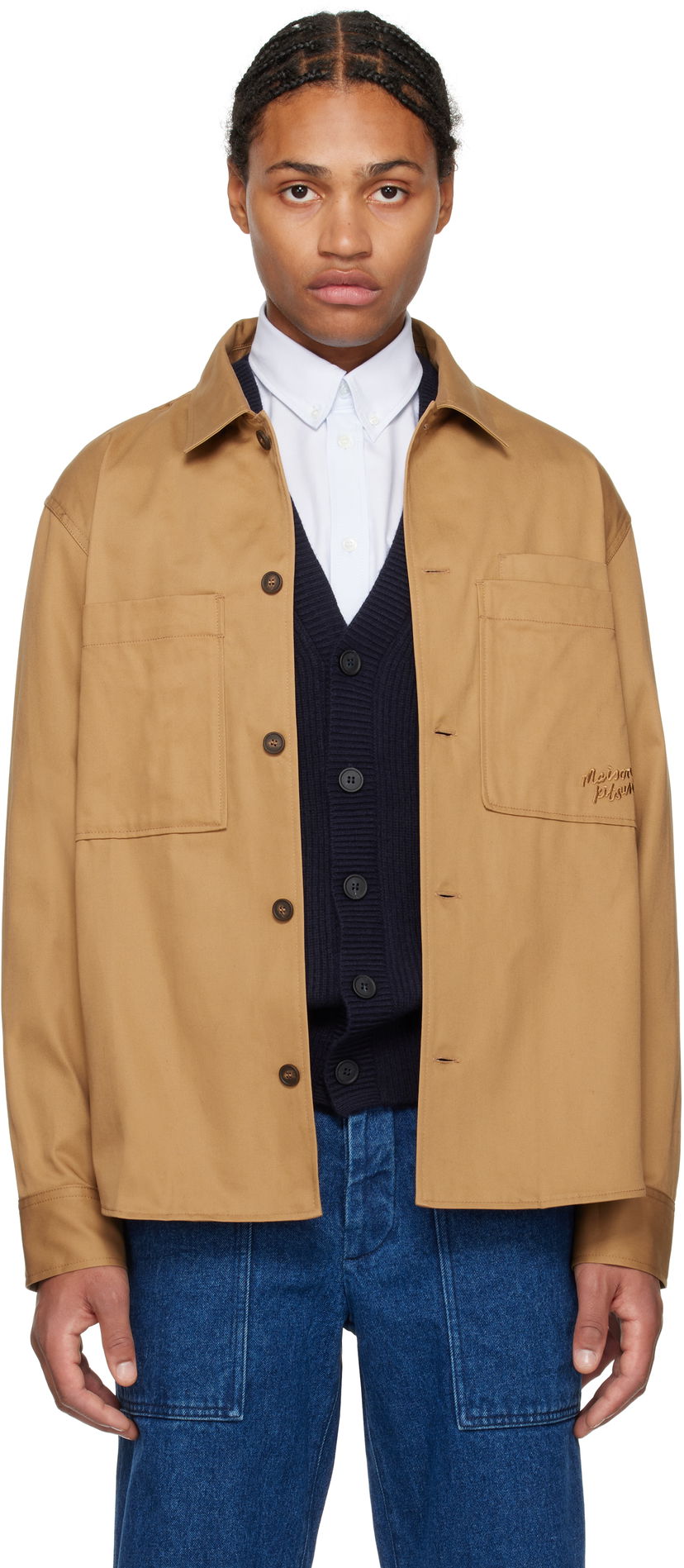 Skjorte MAISON KITSUNÉ Cotton Gabardine Overshirt Brun | MM00401WW0078