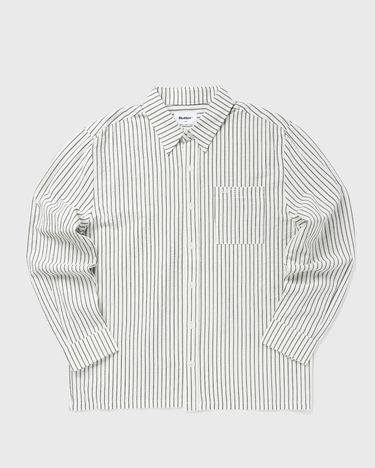 Skjorte Butter Goods Pinstriped Long-sleeve Collared Shirt Hvid | P25167, 1