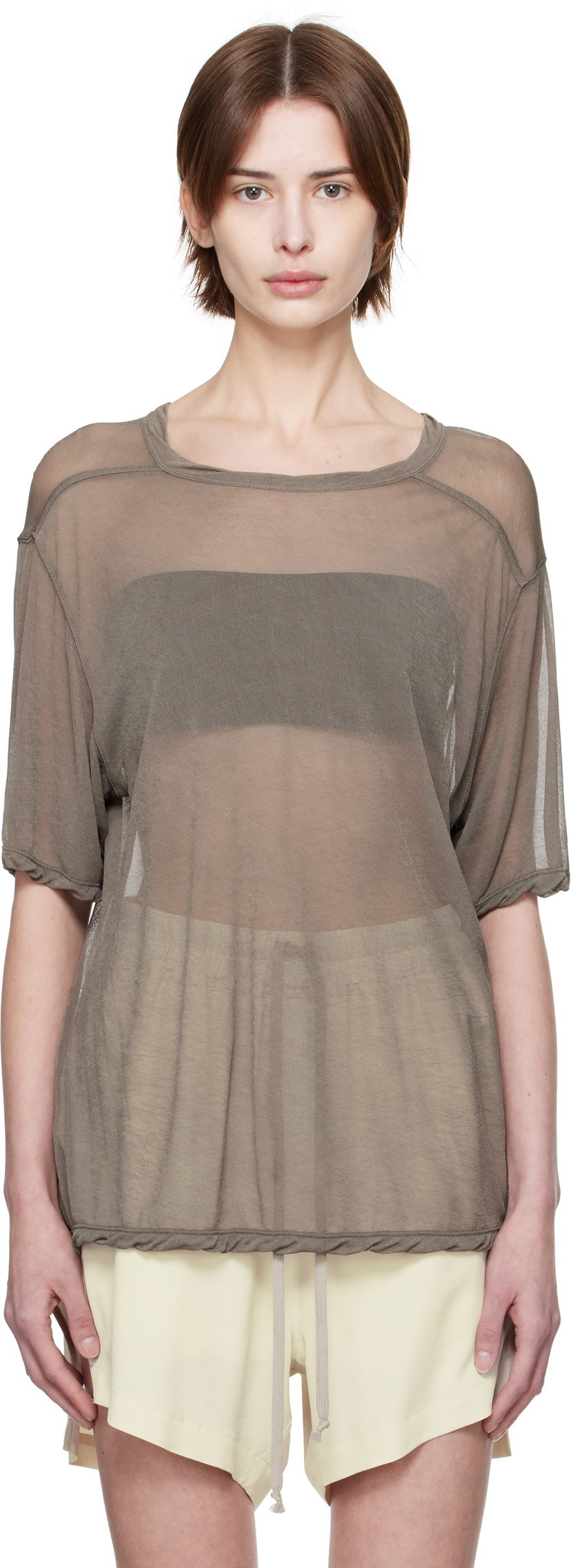 T-shirt Rick Owens Rick Owens Hollywood Brad Sheer T-Shirt Grå | RP01E7200 JCR