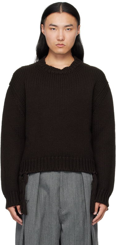 Sweater HED MAYNER Hed Mayner Knit Crewneck Sweater with Tassels Brun | HMMB75099A-HB619, 0