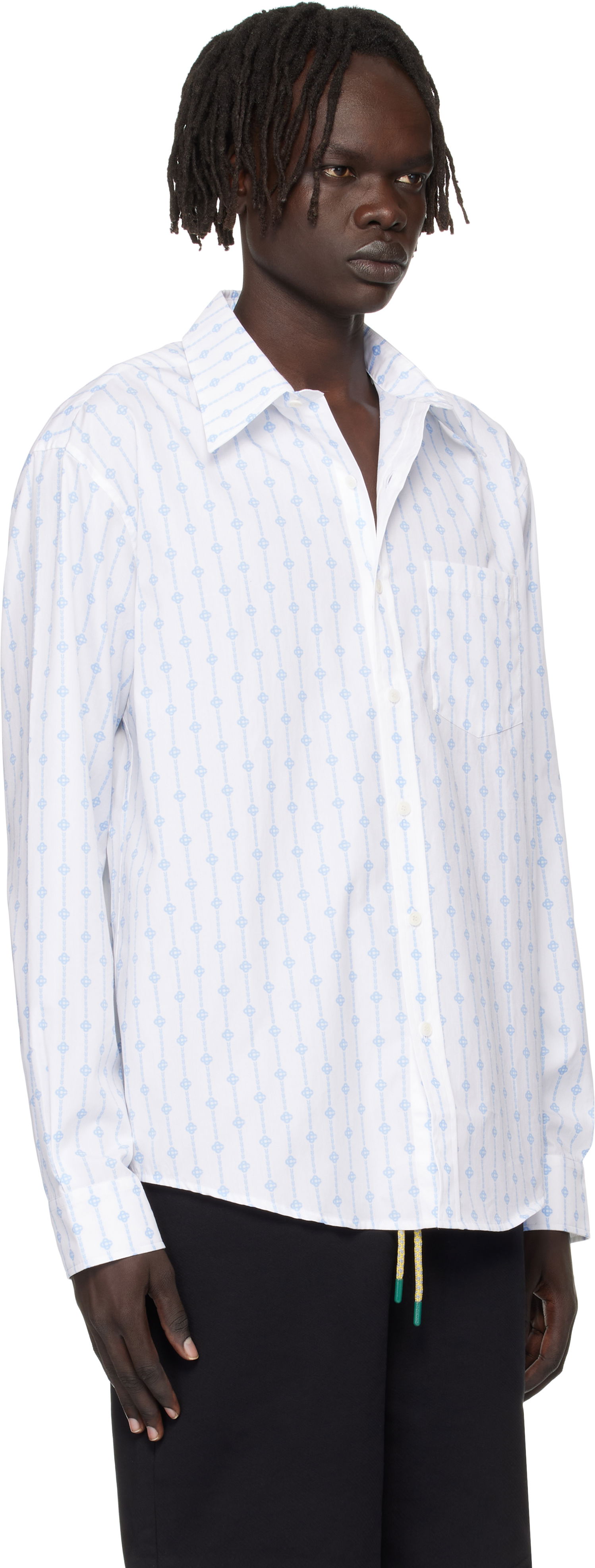 Skjorte Casablanca Casablanca Monogram Oxford Shirt Hvid | MPF25-SH-155-01, 1