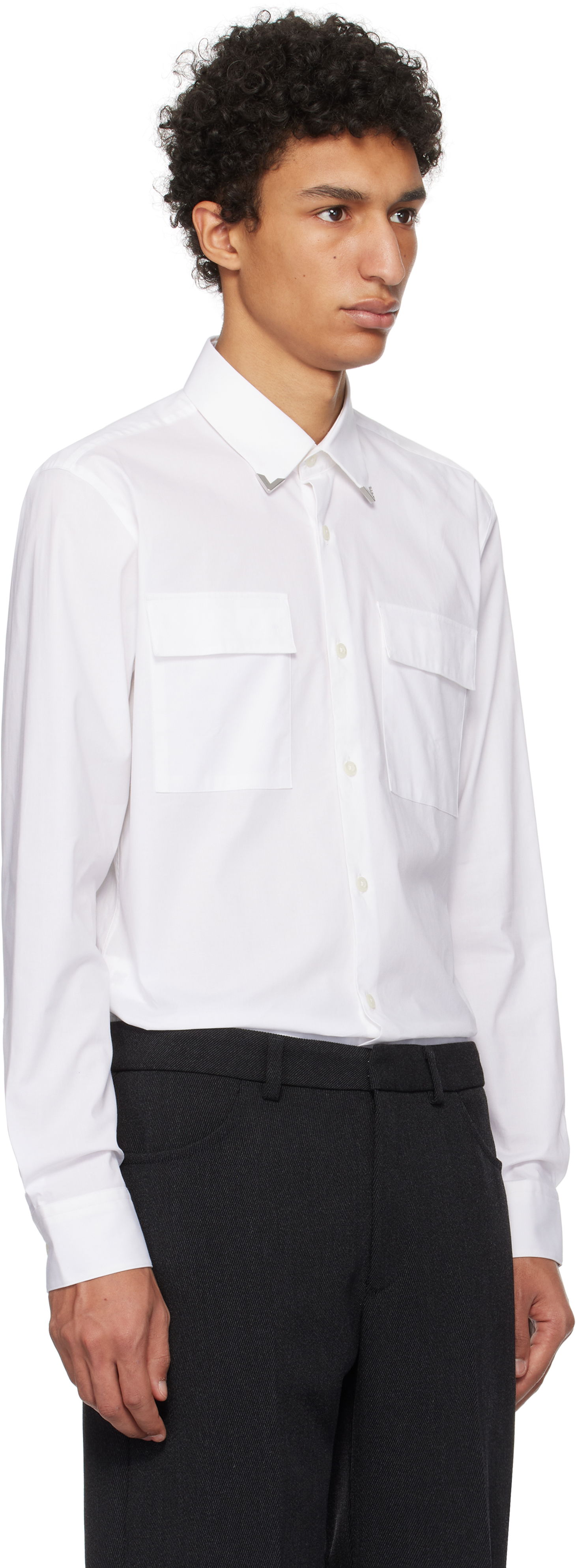 Skjorte BOSS Men's Long Sleeve Shirt With Two Front Pockets And Collar Tips Sort | 50534281, 1