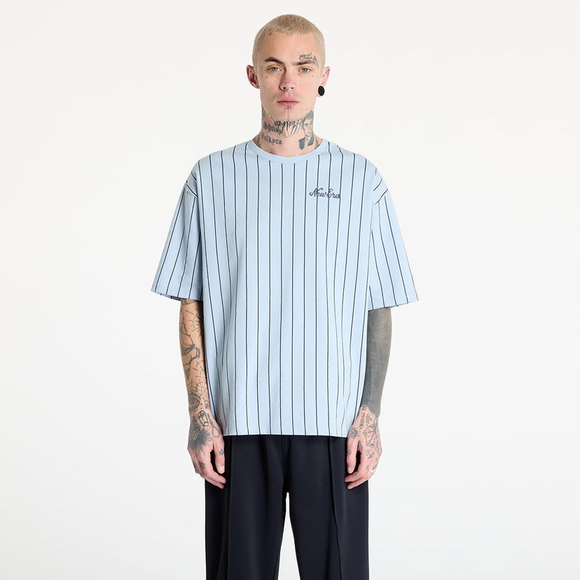 T-shirt New Era New Era Pinstripe Oversized T-Shirt Blå | 60596613