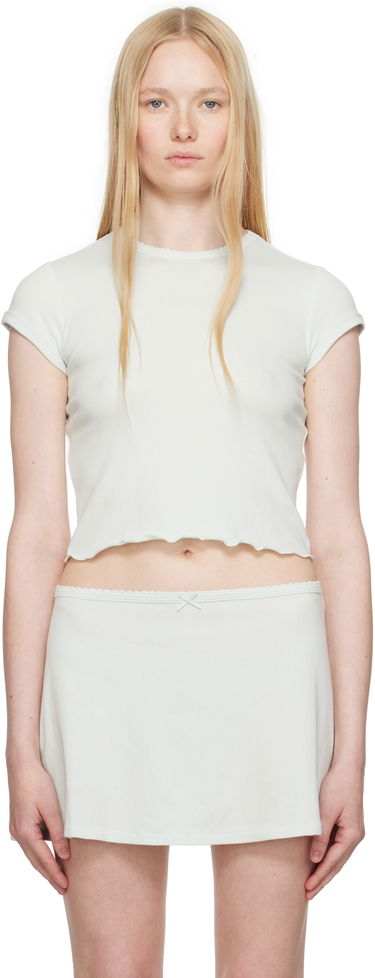 Nederdel SKIMS SKIMS Drop Needle Pointelle Baby Tee Grøn | ST-STT-8463, 0