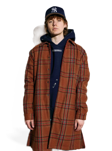 Frakker Pleasures Soul Plaid Trench Coat Rød | P22W028-ORANGE