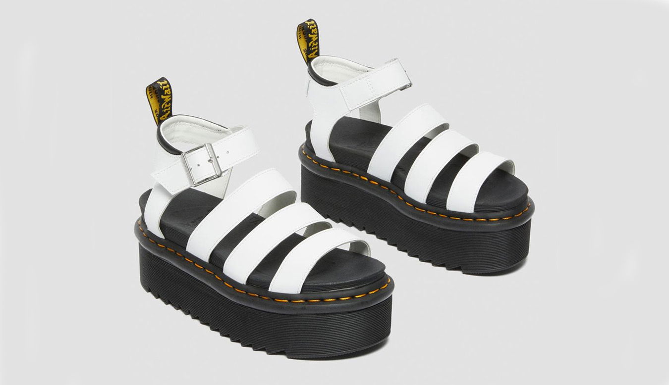 Sneakers og sko Dr. Martens Blaire Quad Hydro Leather Platform Sandals W Hvid | DM27296100, 1