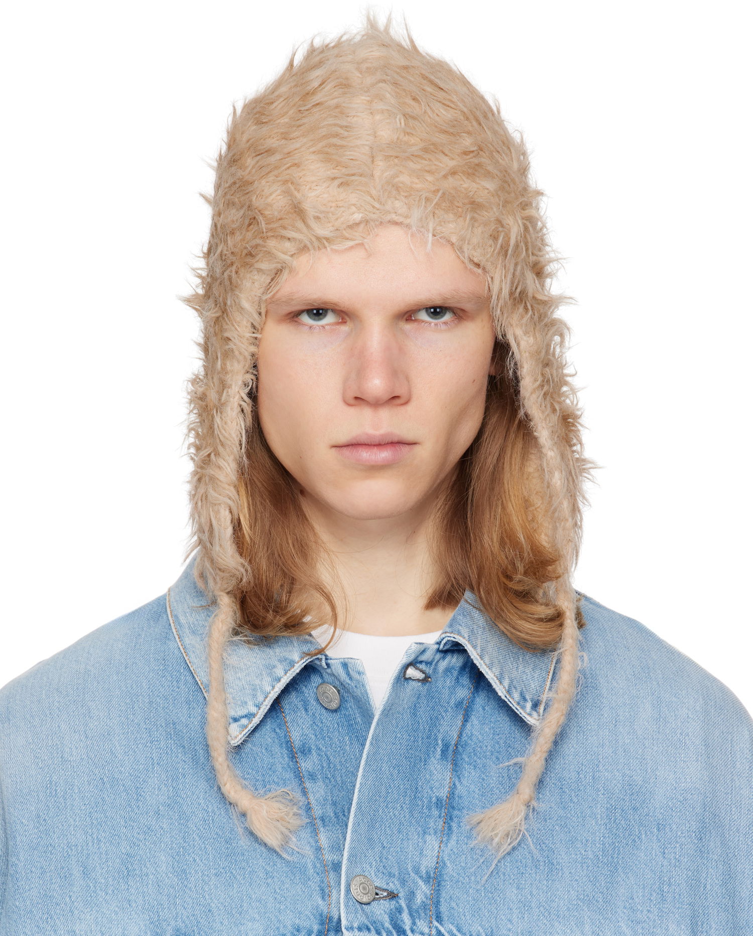 Hat Acne Studios Acne Studios Fluffy Beanie Beige | C40395-, 0