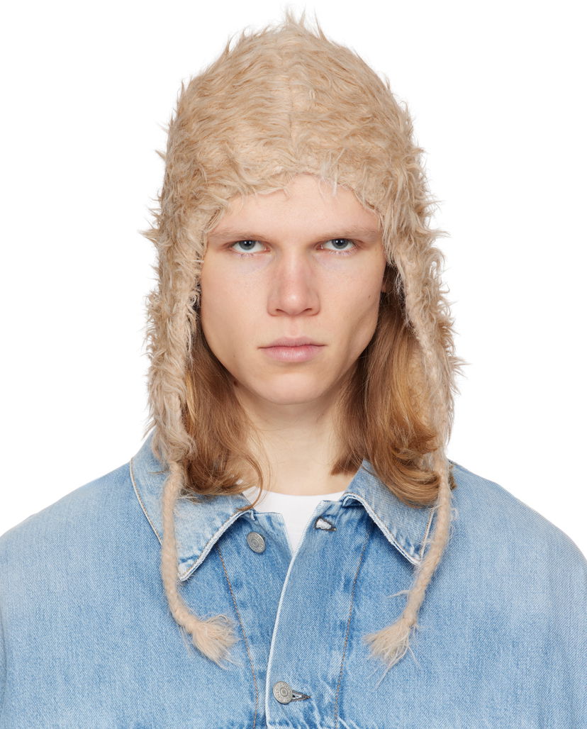 Hat Acne Studios Acne Studios Fluffy Beanie Beige | C40395-