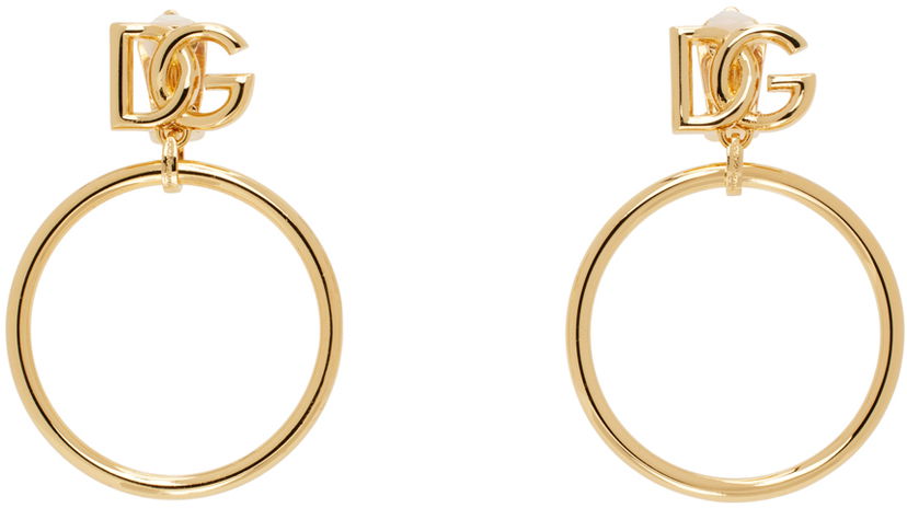 Øreringe Dolce & Gabbana Logo Hoop Earrings Metalisk | WEQ6M3W1111