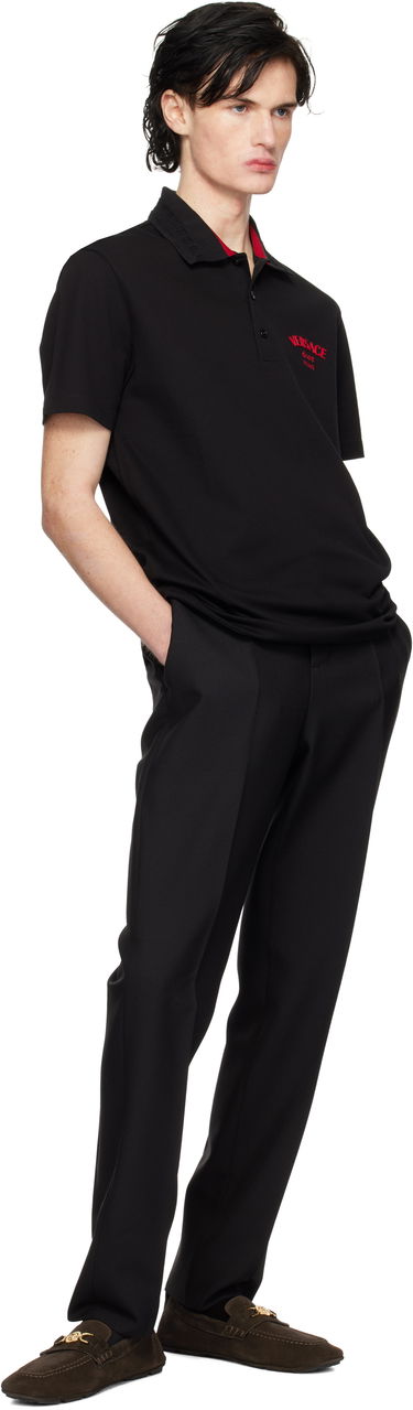 Polo skjorte Versace Embroidered Stamp Polo Sort | 1013906_1A12348, 3