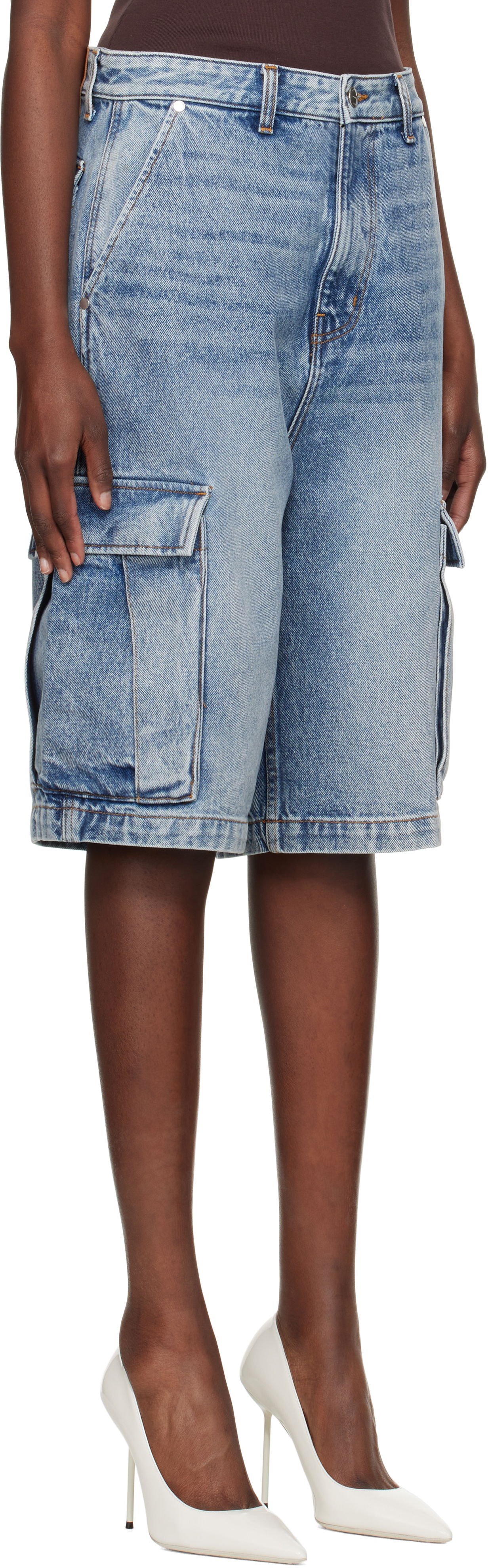 Shorts Rhude Rhude Baggy Denim Cargo Shorts Blå | RHPS25SH05012, 1