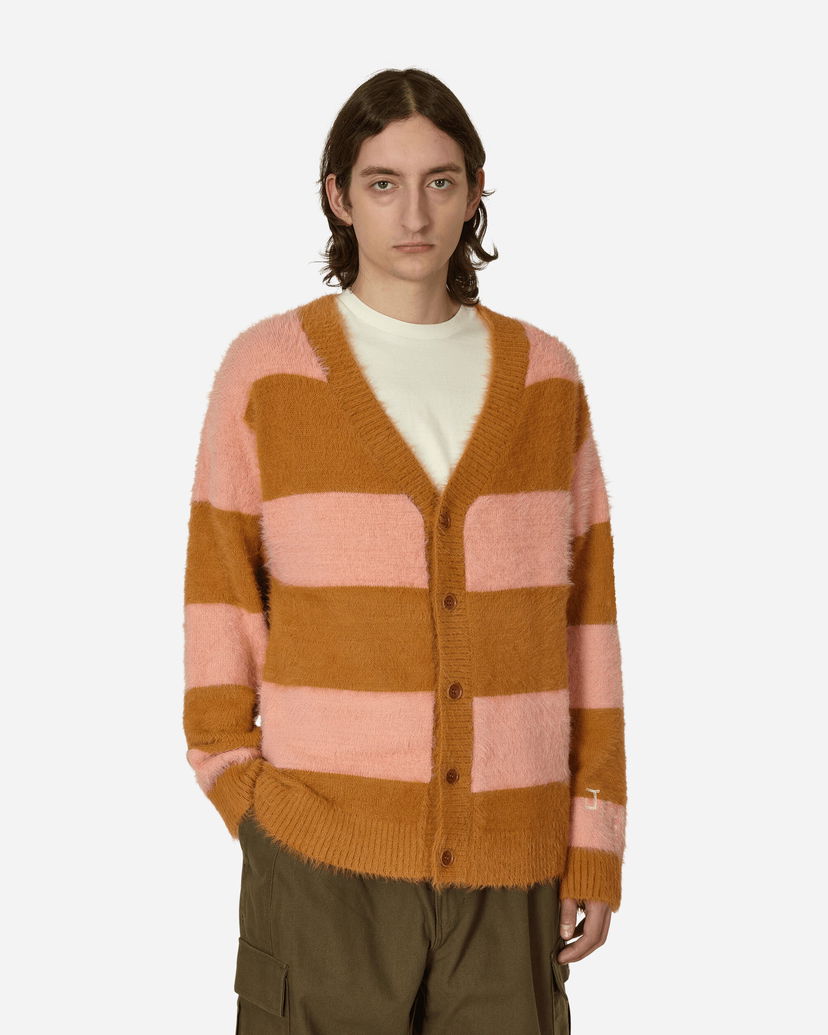 Sweater Vans Fuzzy Striped Cardigan Brun | VN0A7SQ1ZEE1