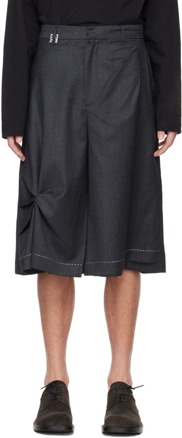 Shorts ADER ERROR Pleated Wide Leg Shorts Grå | BN01SSBT0206GR, 0