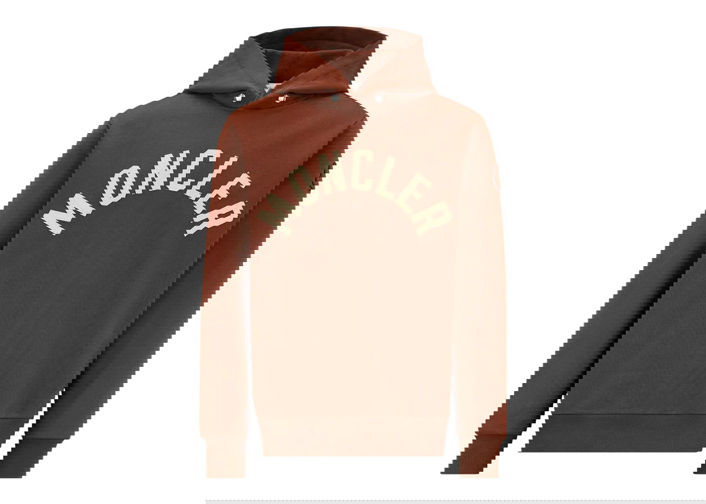Sweatshirt Moncler Curved Logo Cotton Hoodie Brun | H20918G00050809KR299, 0