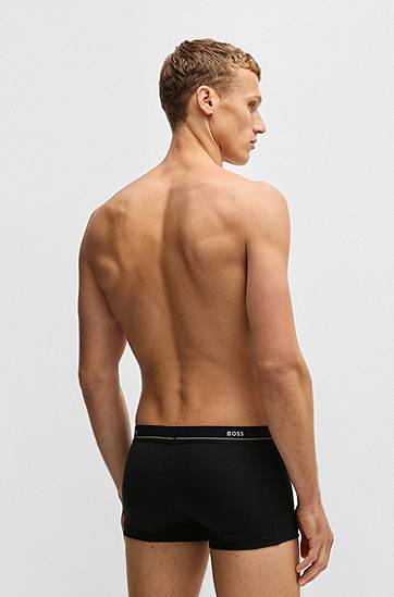 Boksere BOSS BOSS Stretch-Cotton Trunks, Five-Pack with Logo Waistbands Blå | 50531660, 1