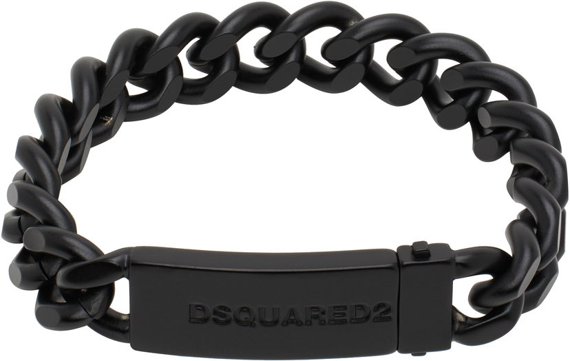 Armbånd DSQUARED2 Dsquared2 Chained2 Matte Bracelet Sort | ARM0123_69200001_2124