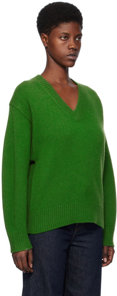 Sweater TOTEME TOTEME V-Neck Knit Sweater Grøn | 241-WRT1034-YA0004, 1