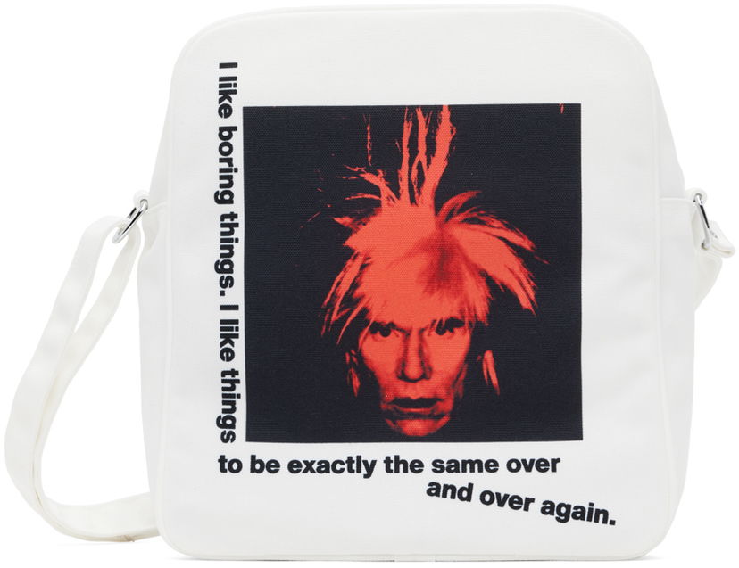 Skuldertaske Comme des Garçons Andy Warhol Print Messenger Bag Hvid | FM-K201-051