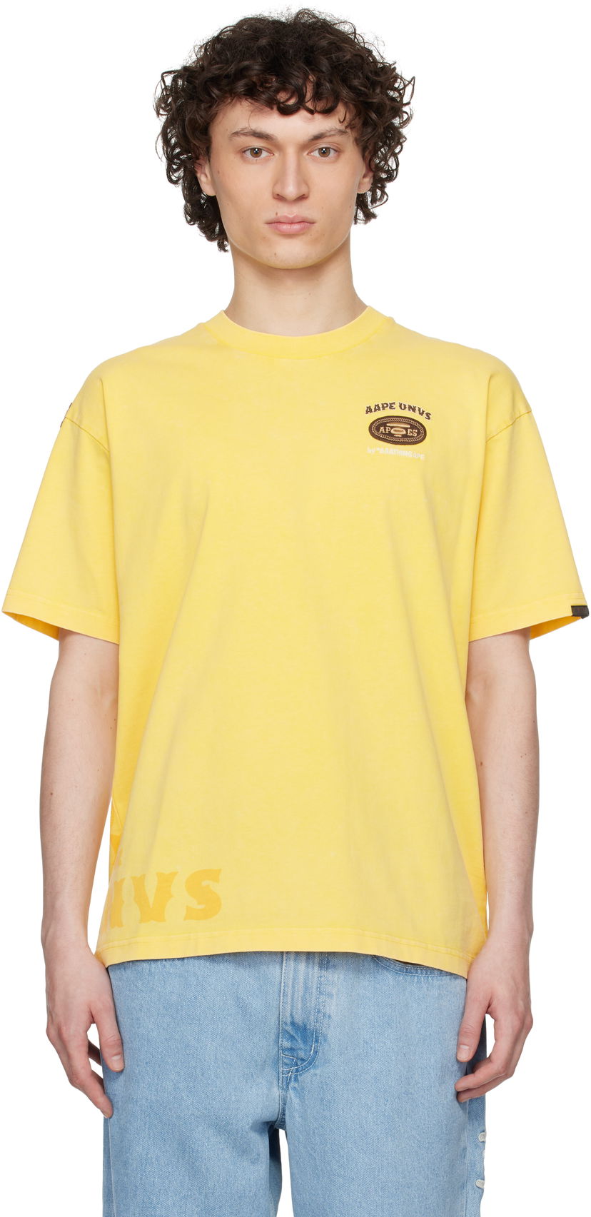 T-shirt AAPE by A Bathing Ape AAPE by A Bathing Ape Fancy Main T-Shirt Gul | AAPTEM1671XXNYEL