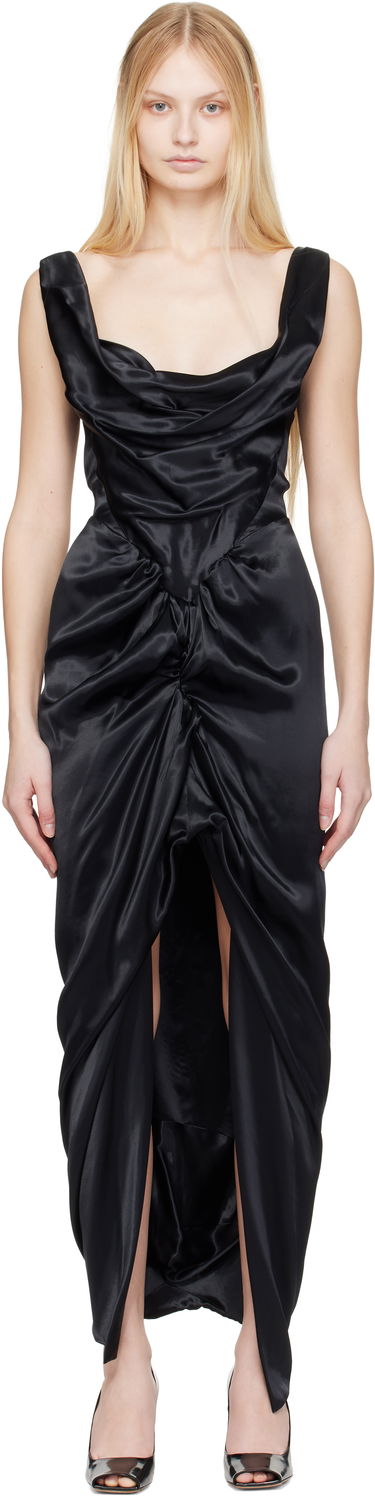Kjole Vivienne Westwood Vivienne Westwood Panther Draped Maxi Dress Sort | 1101035B-W0128-, 0