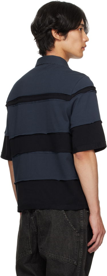 Polo skjorte Eckhaus Latta Eckhaus Latta Striated Polo Mørkeblå | 1401-EL-PF25-M, 2