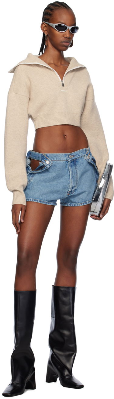 Shorts Coperni Coperni Open Hip Denim Shorts Blå | COPP71202, 4