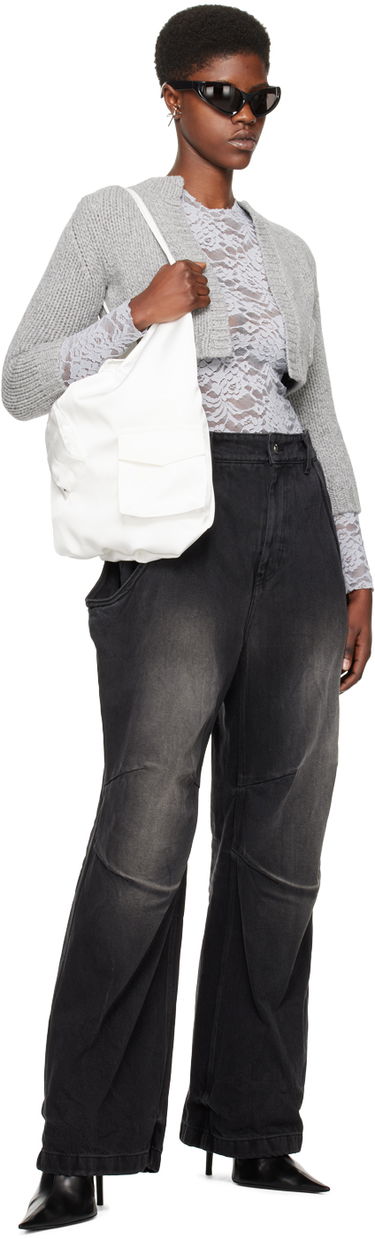 Sweater We11done Cropped Cardigan Grå | WD-KC0-24-645-W-GY, 3