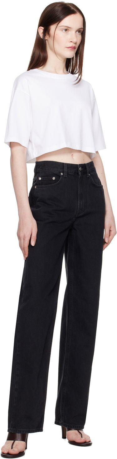 Crop top Loulou de Saison Loulou de Saison Gupo Cropped T-Shirt Hvid | GUPO, 3